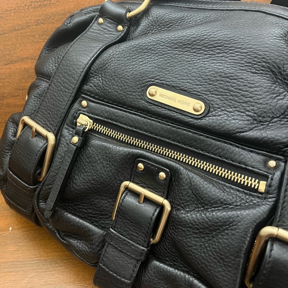 Michael Kors Pebble Leather Buckle Shoulder Bag - Picture 3 of 4
